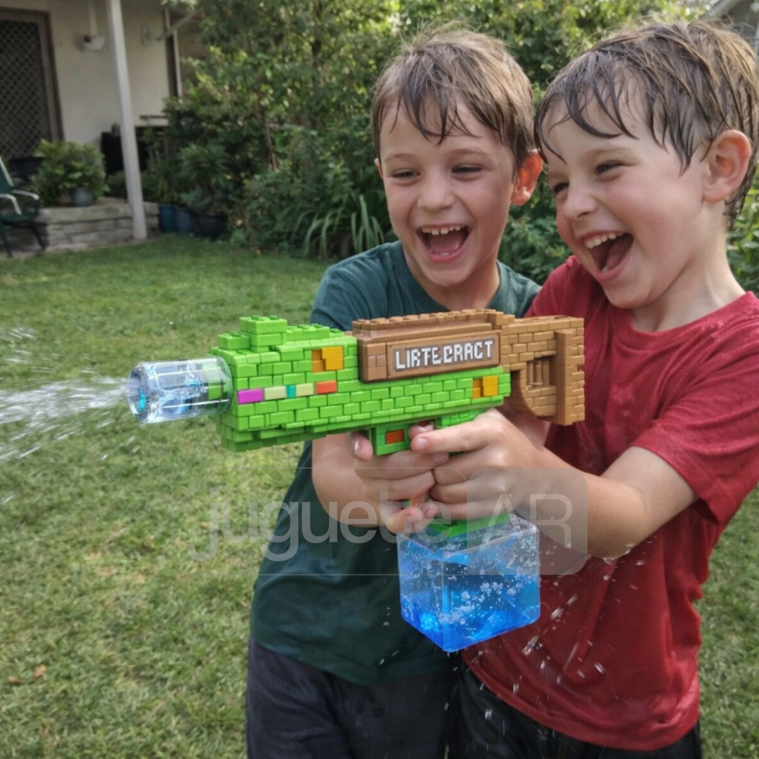 PISTOLA AUTOMÁTICA DE AGUA TIPO MINECRAFT