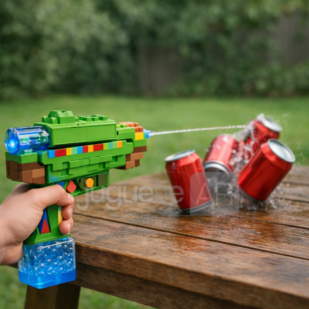 PISTOLA AUTOMÁTICA DE AGUA TIPO MINECRAFT