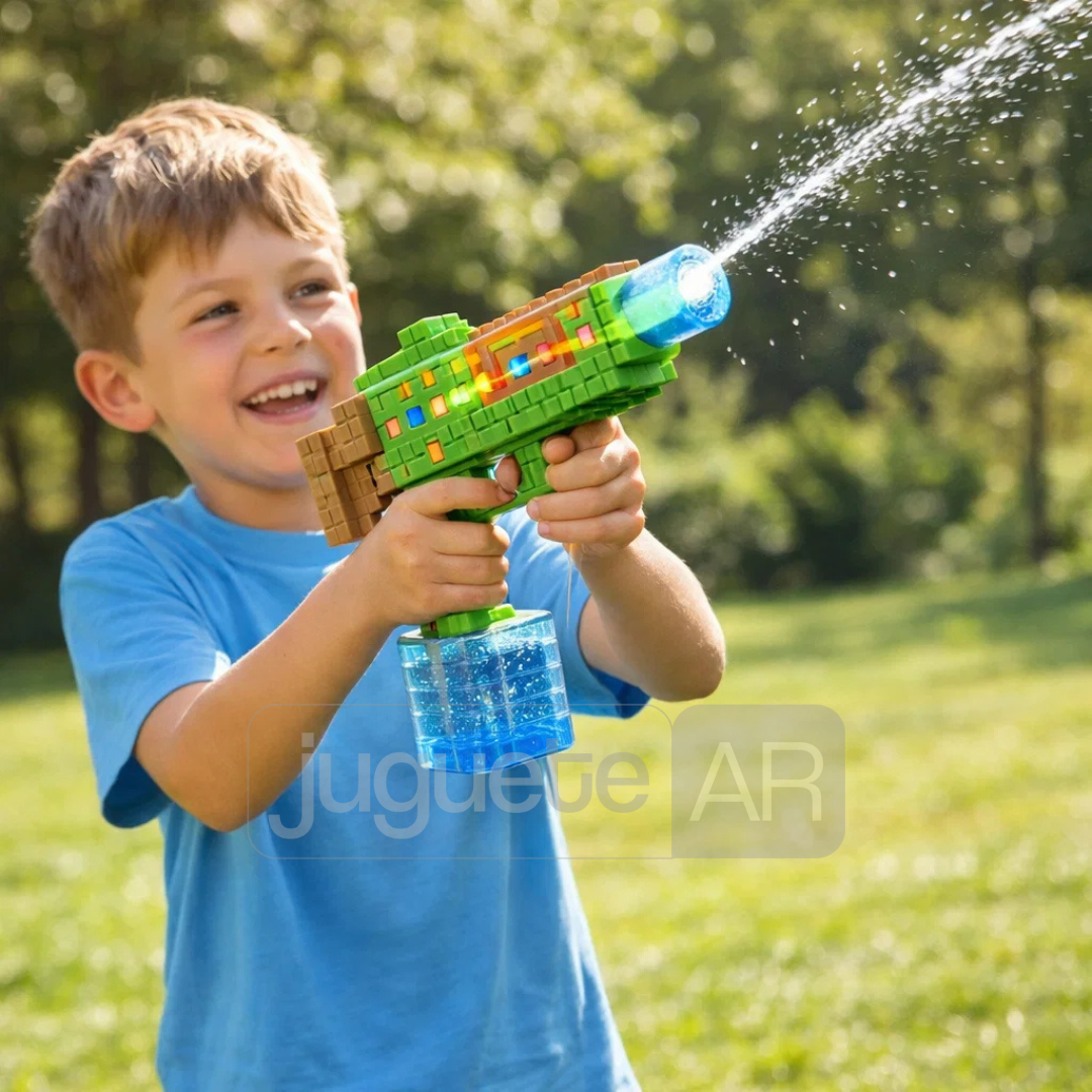 PISTOLA AUTOMÁTICA DE AGUA TIPO MINECRAFT