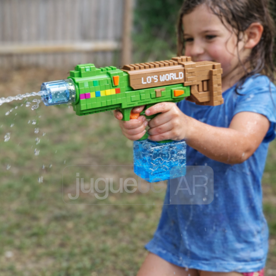 PISTOLA AUTOMÁTICA DE AGUA TIPO MINECRAFT