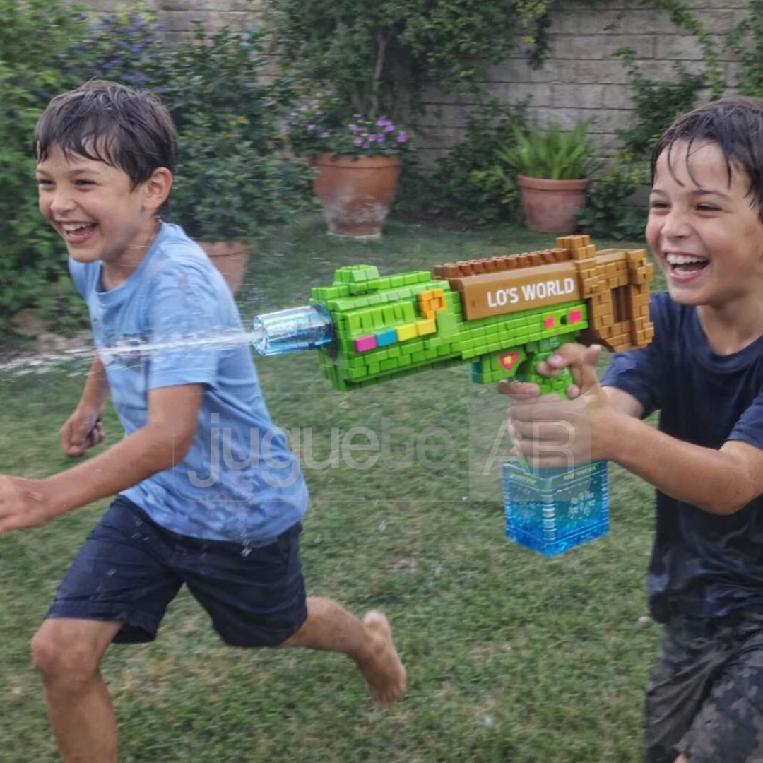 PISTOLA AUTOMÁTICA DE AGUA TIPO MINECRAFT